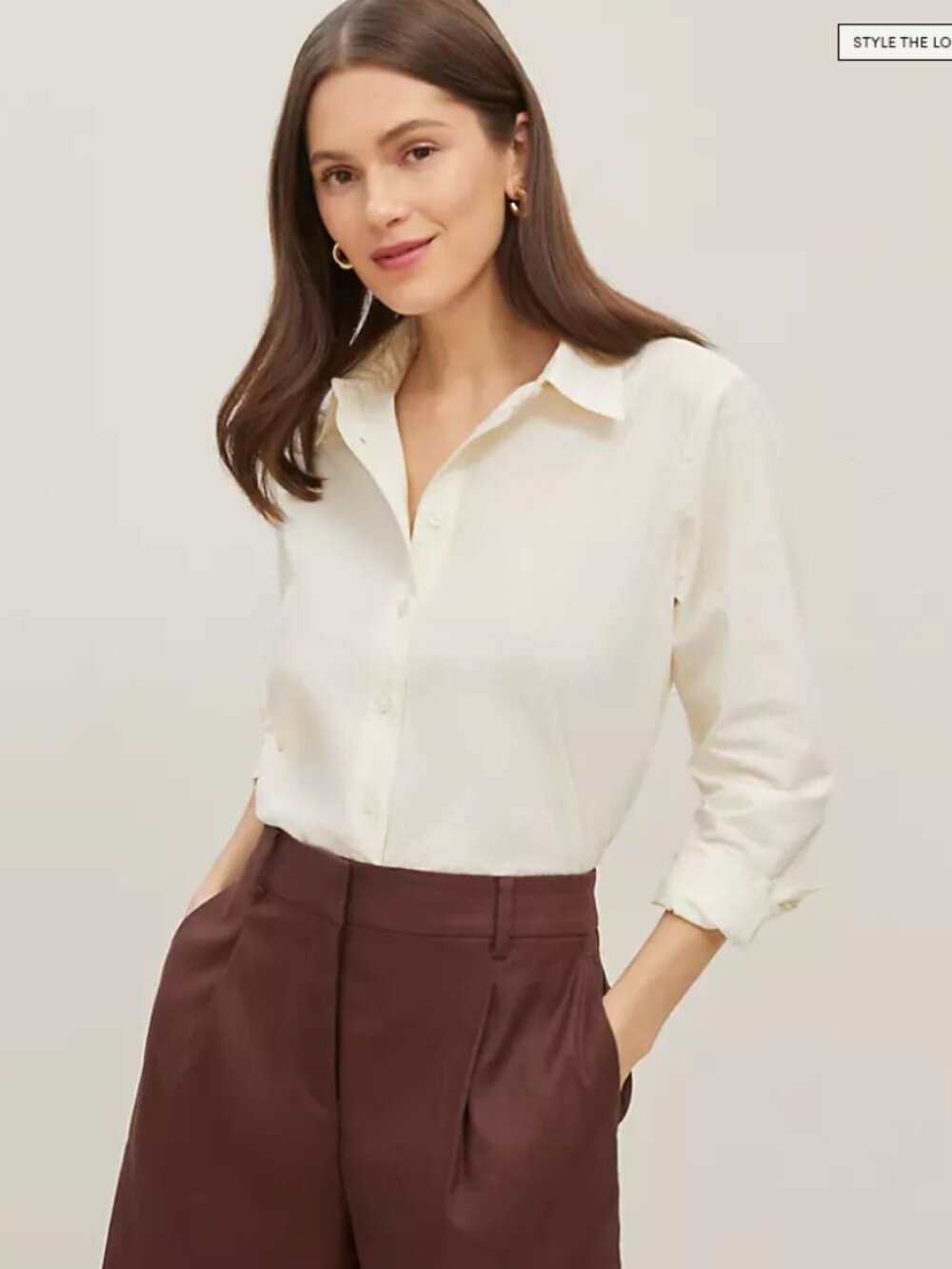 Ann Taylor Striped Relaxed Perfect Shirt - large